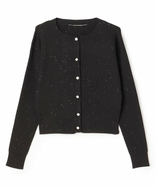 pom ponette junior / ポンポネット ジュニア カーディガン・ボレロ | スパンコールラメカーディガン(黒)