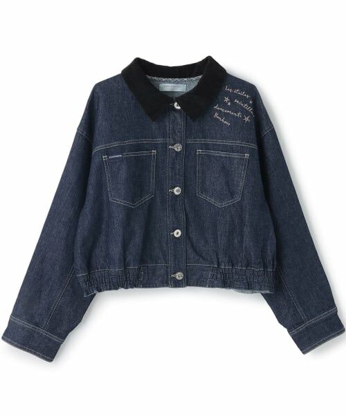 pom ponette junior / ポンポネット ジュニア ブルゾン | 【130cmあり】バイカラーGジャン（紺）