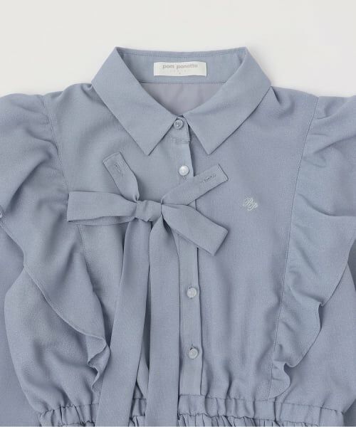 pom ponette junior / ポンポネット ジュニア ミニ丈・ひざ丈ワンピース | 【130cmあり】ボウタイシフォンワンピース | 詳細3