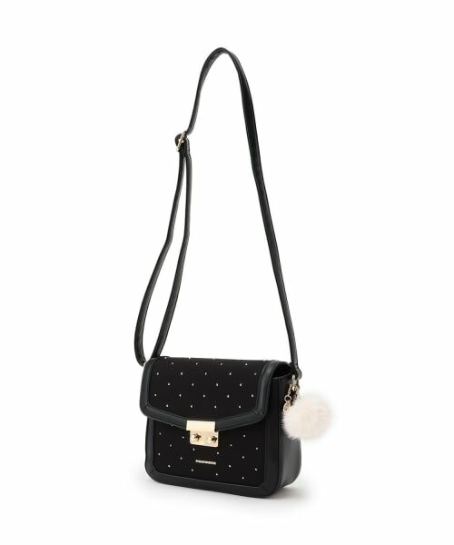 pom ponette junior / ポンポネット ジュニア ショルダーバッグ | チャームつきミニショルダー（黒）