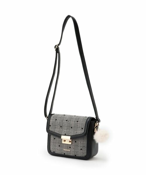 pom ponette junior / ポンポネット ジュニア ショルダーバッグ | チャームつきミニショルダー（チャコール）
