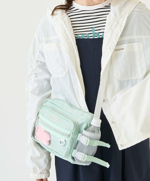 pom ponette junior / ポンポネット ジュニア ショルダーバッグ | ペットボトル入れ付きカジュアルショルダーバッグ（エメラルド グリーン）