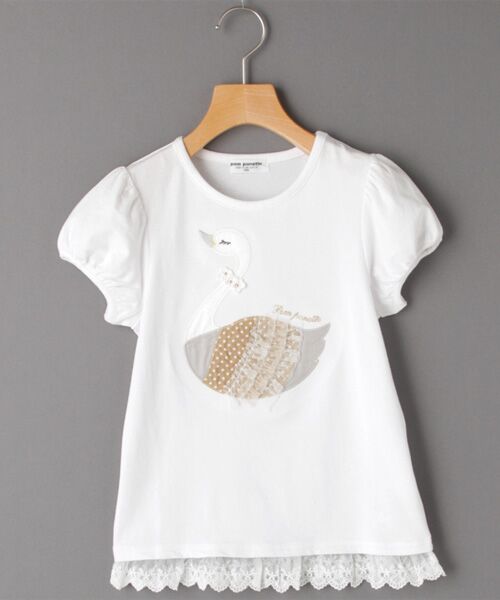 ＊＊pom ponette / ポンポネット Tシャツ | オシャレアヒルＴシャツ（シロ）