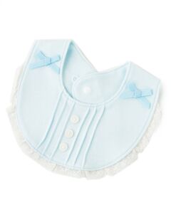 フェルトボタンアクセントフリル縁取りスタイ