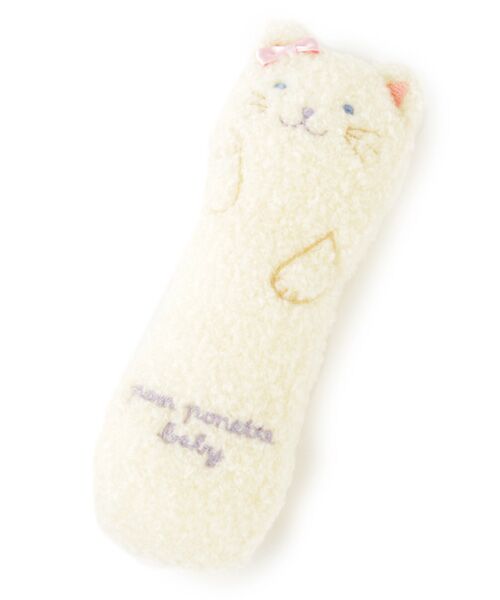 ＊＊pom ponette / ポンポネット ベビー・キッズグッズ | もこもこアニマルラトル（アイボリー）