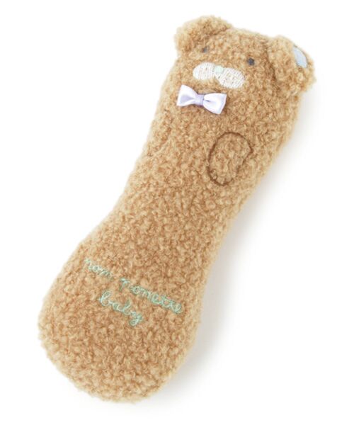 ＊＊pom ponette / ポンポネット ベビー・キッズグッズ | もこもこアニマルラトル（茶）