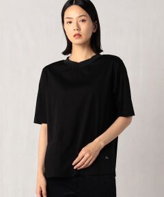 〔+サイズ〕プレミアムスムース ニットリブ付き半袖Ｔシャツ