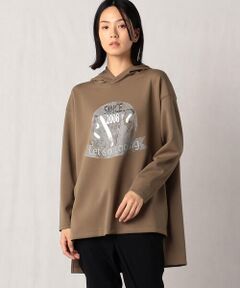 Precious Mild / プレシャスマイルド カットソー | 〔+サイズ〕エンブレムプリント フーディープルオーバー