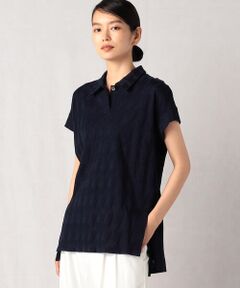 Precious Mild / プレシャスマイルド ポロシャツ | 千鳥ニットジャカード ロングポロシャツ