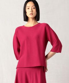 Precious Mild / プレシャスマイルド ニット・セーター | 〔 +サイズ 〕 【セットアップ対応】レーヨンナイロン ７分袖ニットプルオーバー