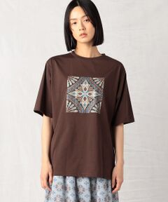 モロッコタイル立体プリント Ｔシャツ