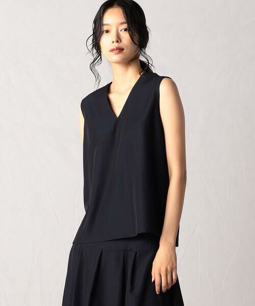 Precious Mild / プレシャスマイルド シャツ・ブラウス | 〔 +サイズ 〕 【セットアップ対応】レーヨンツイル Ｖネックブラウス | 詳細2