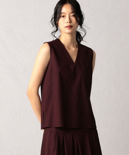 Precious Mild/プレシャスマイルド 〔 +サイズ 〕 【セットアップ対応】レーヨンツイル Vネックブラウス 12:ボルドー 13号 Precious Mild/プレシャスマイルド 〔 +サイズ 〕 【セットアップ対応】レーヨンツイル Vネックブラウス 12:ボルドー 13号