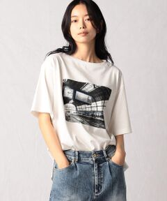 アムステルダム中央駅プリント Ｔシャツ