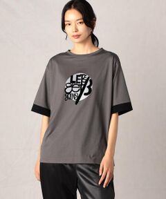 幅広天竺 フロッキープリントＴシャツ