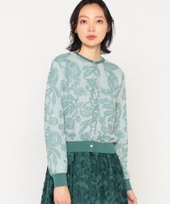 Precious Mild / プレシャスマイルド カーディガン・ボレロ | 花更紗シアージャカード ニットカーディガン