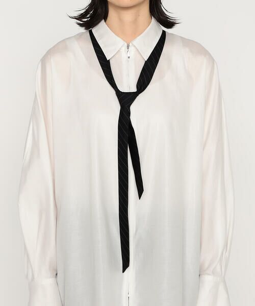 Precious Mild / プレシャスマイルド シャツ・ブラウス | 輝きの白をまとって ネクタイ付きビッグシャツ | 詳細11
