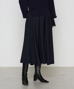 Precious Mild / プレシャスマイルド ロング・マキシ丈スカート | プルエラフールバックサテン ミモレ丈タックプリーツスカート