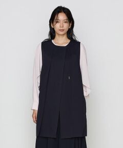 〔 +サイズ 〕 ESSENTIAL-UP アシンメトリータックジレ