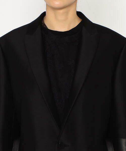 Precious Mild / プレシャスマイルド テーラードジャケット | シルクウールツイル レザーコンビネーションシングルジャケット<br> | 詳細11