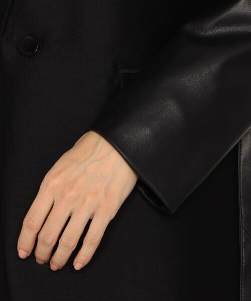 Precious Mild / プレシャスマイルド テーラードジャケット | シルクウールツイル レザーコンビネーションシングルジャケット<br> | 詳細12