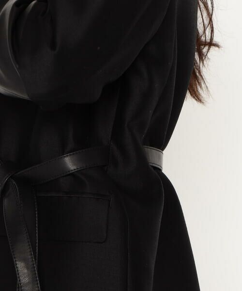 Precious Mild / プレシャスマイルド テーラードジャケット | シルクウールツイル レザーコンビネーションシングルジャケット<br> | 詳細16