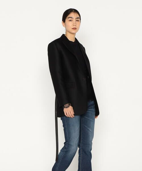 Precious Mild / プレシャスマイルド テーラードジャケット | シルクウールツイル レザーコンビネーションシングルジャケット<br> | 詳細5