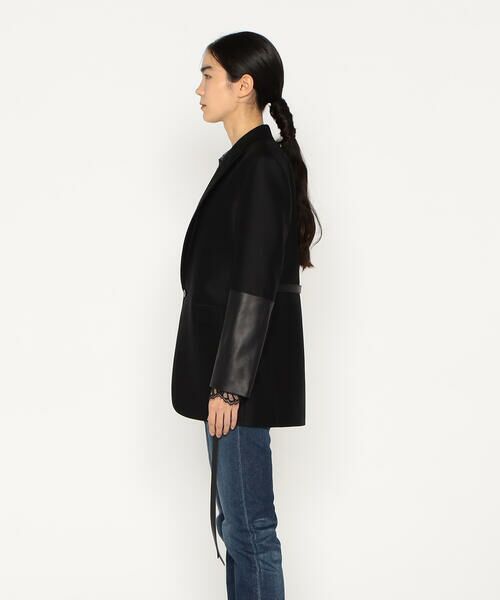 Precious Mild / プレシャスマイルド テーラードジャケット | シルクウールツイル レザーコンビネーションシングルジャケット<br> | 詳細9
