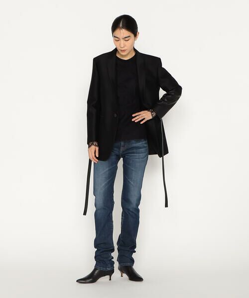 Precious Mild / プレシャスマイルド デニムパンツ | 〔 +サイズ 〕左綾ストレッチデニム ストレートパンツ | 詳細1