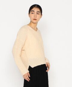 Precious Mild / プレシャスマイルド ニット・セーター | 〔 +サイズ 〕 ツィード柄 Vネックプルオーバー