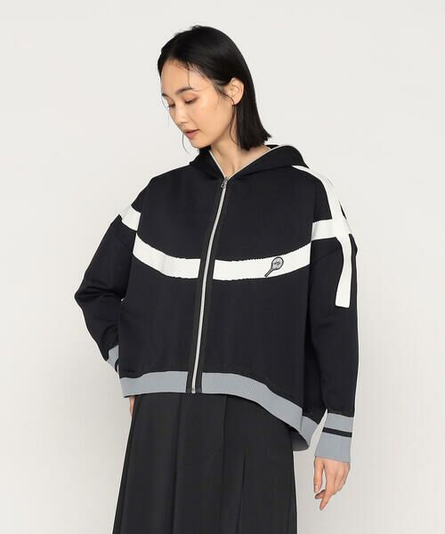 Precious Mild / プレシャスマイルド カーディガン・ボレロ | 半円ライン入り ニットパーカー | 詳細3