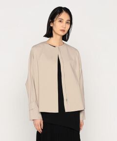 咲村です。ノーノーイエスの素敵なブルゾンです！レディース　本革　ベージュ レディース（条件：ノーカラージャケット、レザーブルゾン