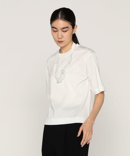 Precious Mild/プレシャスマイルド 〔 +サイズ 〕 MIMOSA ショート丈Tシャツ 01:ホワイト 13号 Precious Mild/プレシャスマイルド 〔 +サイズ 〕 MIMOSA ショート丈Tシャツ 01:ホワイト 13号