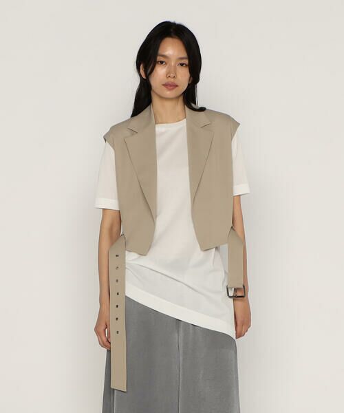 Precious Mild/プレシャスマイルド 〔 +サイズ 〕 MIMOSA ジレ 15:ベージュ 13号 Precious Mild/プレシャスマイルド 〔 +サイズ 〕 MIMOSA ジレ 15:ベージュ 13号