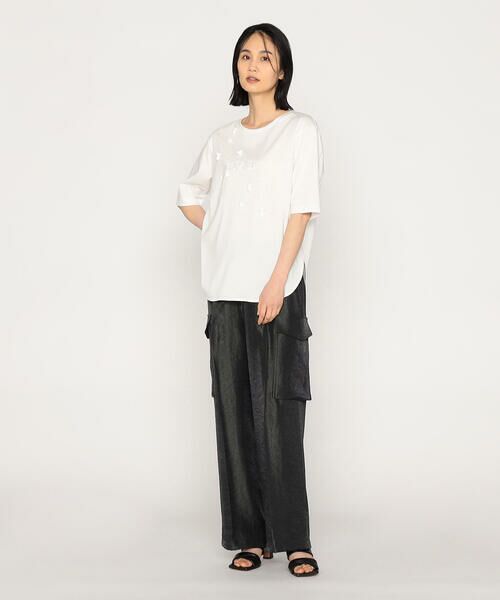 Precious Mild / プレシャスマイルド Tシャツ | 〔 +サイズ 〕 プレミアムスムース スパンコール×合皮Tシャツ | 詳細1