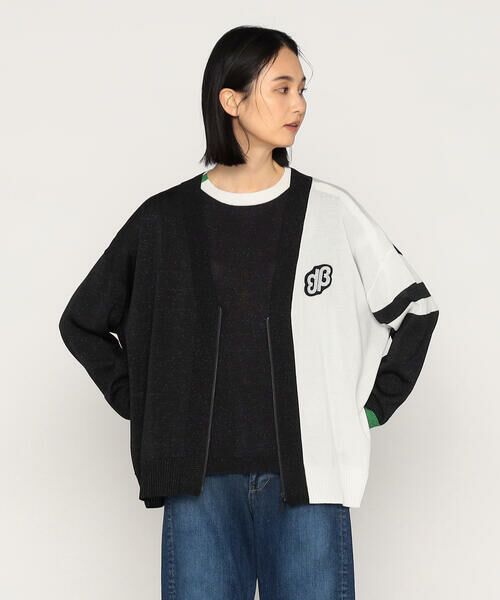 Precious Mild / プレシャスマイルド ニット・セーター | ビーズワッペン付き Vネックニットカーディガン | 詳細4