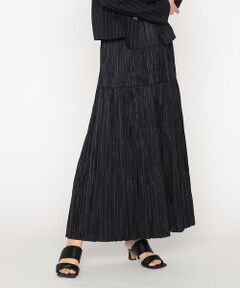 Precious Mild / プレシャスマイルド ロング・マキシ丈スカート | マニッシュストライプタフタ プリーツスカート
