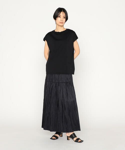 Precious Mild / プレシャスマイルド ロング・マキシ丈スカート | マニッシュストライプタフタ プリーツスカート | 詳細1