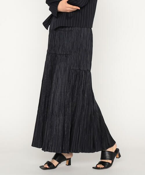 Precious Mild / プレシャスマイルド ロング・マキシ丈スカート | マニッシュストライプタフタ プリーツスカート | 詳細9