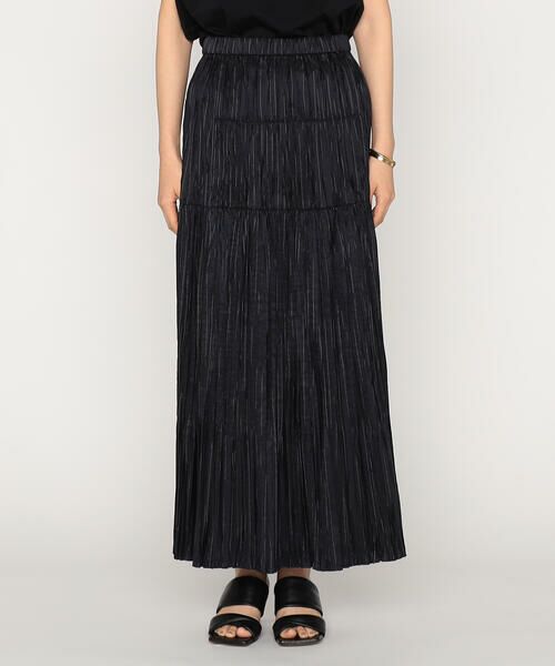 Precious Mild / プレシャスマイルド ロング・マキシ丈スカート | 〔 +サイズ 〕マニッシュストライプタフタ プリーツスカート | 詳細10