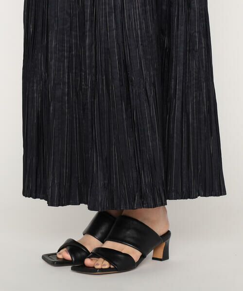 Precious Mild / プレシャスマイルド ロング・マキシ丈スカート | 〔 +サイズ 〕マニッシュストライプタフタ プリーツスカート | 詳細15