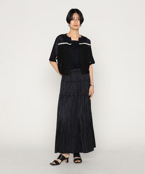 Precious Mild / プレシャスマイルド ロング・マキシ丈スカート | 〔 +サイズ 〕マニッシュストライプタフタ プリーツスカート | 詳細5