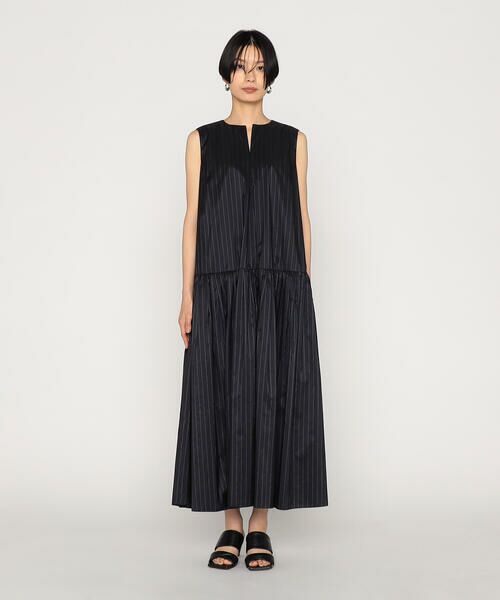 Precious Mild / プレシャスマイルド ロング・マキシ丈ワンピース | 〔 +サイズ 〕 マニッシュストライプ ワンピース | 詳細5