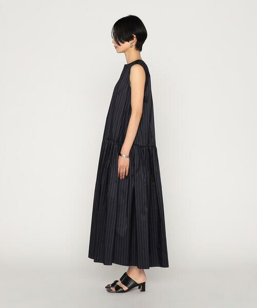Precious Mild / プレシャスマイルド ロング・マキシ丈ワンピース | 〔 +サイズ 〕 マニッシュストライプ ワンピース | 詳細6
