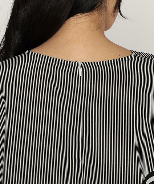 Precious Mild / プレシャスマイルド シャツ・ブラウス | パネルストライプ ノーカラーブラウス | 詳細11