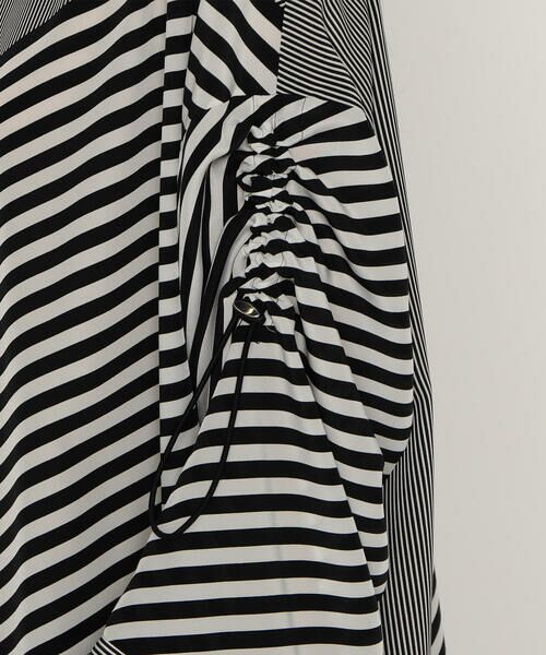 Precious Mild / プレシャスマイルド シャツ・ブラウス | パネルストライプ ノーカラーブラウス | 詳細13