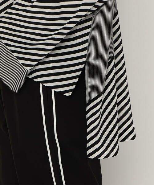 Precious Mild / プレシャスマイルド シャツ・ブラウス | パネルストライプ ノーカラーブラウス | 詳細14