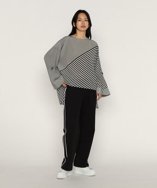 Precious Mild / プレシャスマイルド シャツ・ブラウス | パネルストライプ ノーカラーブラウス | 詳細2