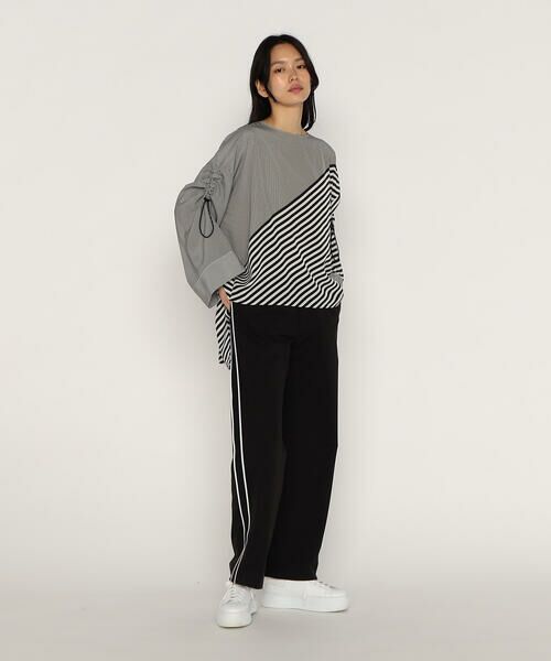 Precious Mild / プレシャスマイルド シャツ・ブラウス | パネルストライプ ノーカラーブラウス | 詳細3