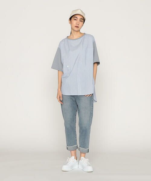 Precious Mild / プレシャスマイルド カットソー | ポリエステルストライプ プルオーバー | 詳細1